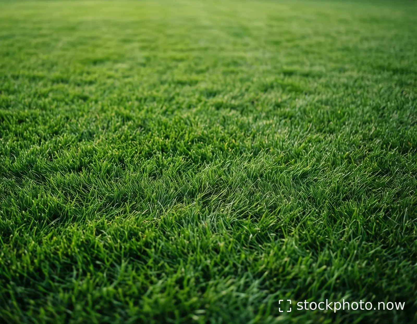 A close-up view of lush vibrant green grass blades with soft sunlight filtering through creating gentle highlights and shadows.