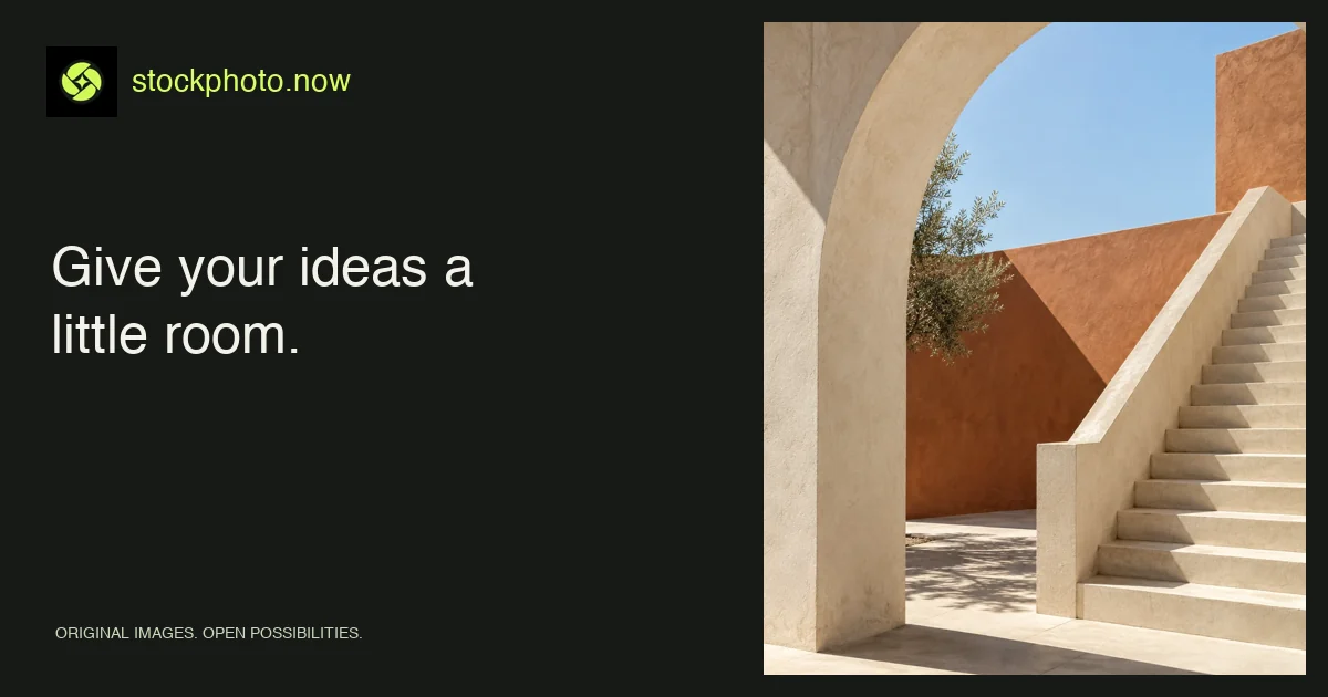 Give your ideas a little room. — Stockphoto.now visual guide