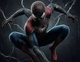 AI-generated image based on the creator’s brief: Black Spider-Man wallpaper.